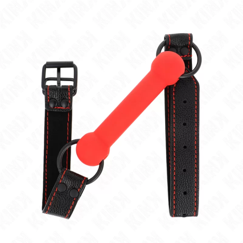 KINK MORDAZA FORMA DE HUESO CON CORREA POLIPIEL ROJO AJUSTABLE 4157 CM