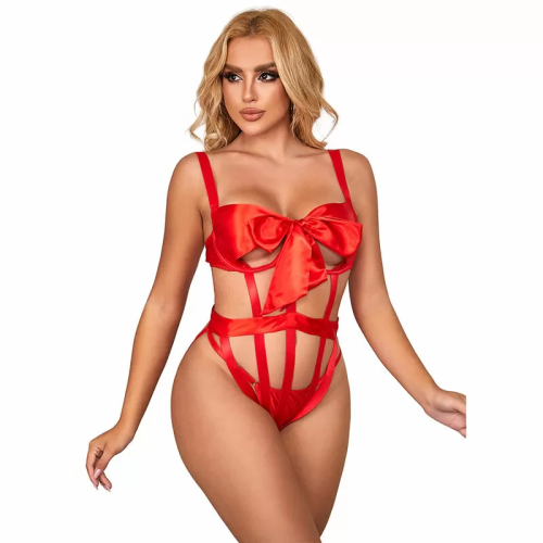 954468 BODY SEXY CALADO CON LAZO ROJO S/M