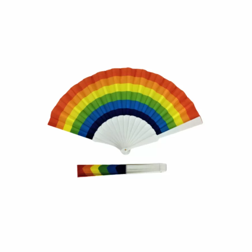 PRIDE ABANICO MADERA BANDERA ARCOÍRIS