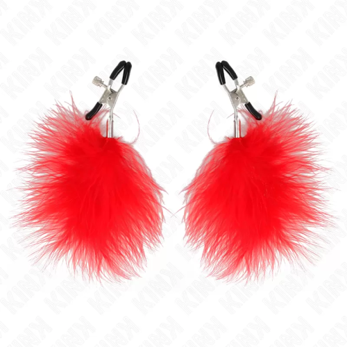 KINK PINZAS PARA PEZONES CON PLUMA ROJO 7 CM