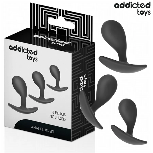 ADDICTED TOYS  SET DE 3 PLUG ANAL SILICONA MODELO 3