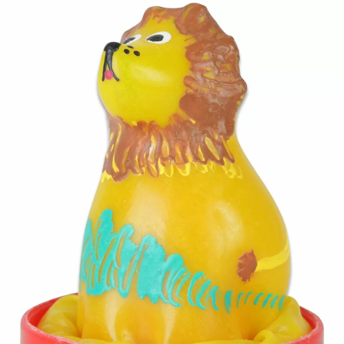 CONDOMERIE PRESERVATIVO DECORATIVO PINTADO A MANO LEON SENTADO