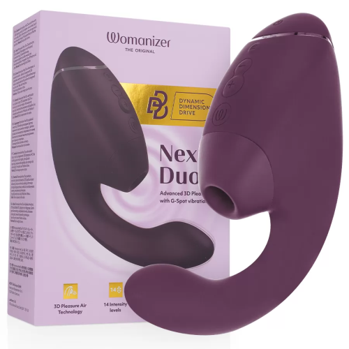 WOMANIZER  DUO NEXT ESTIMULADOR VIBRADOR DUAL CLÍTORIS & PUNTO·G MORADO