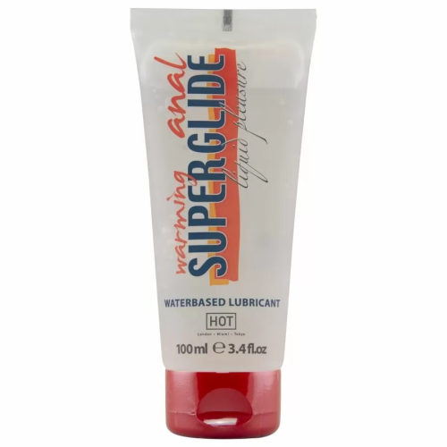 HOT ANAL SUPERGLIDE WARMING LIQUID PLEASURE LUBRICANTE ANAL BASE AGUA EFECTO CALOR 100 ML