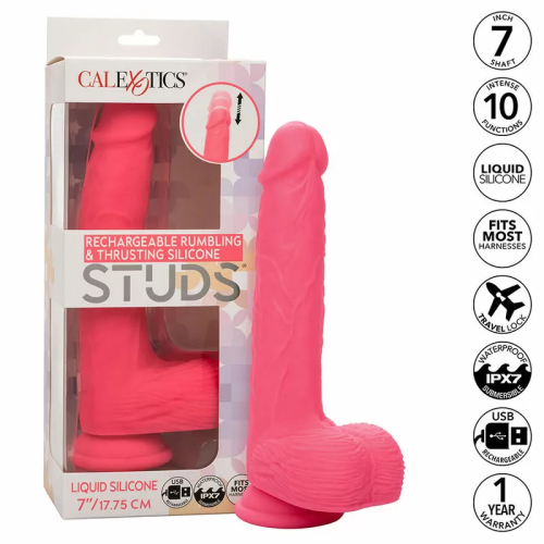 CALEXOTICS STUDS VIBRADOR REALÍSTICO 10 VIBRACIONES Y ROSA