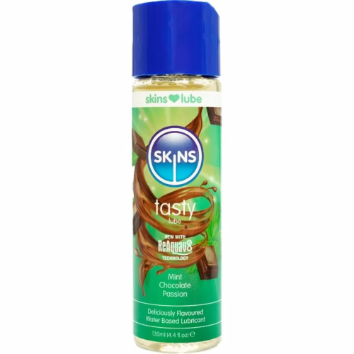 SKINS  TASTY LUBRICANTE BASE DE AGUA MENTA & CHOCOLATE 130 ML