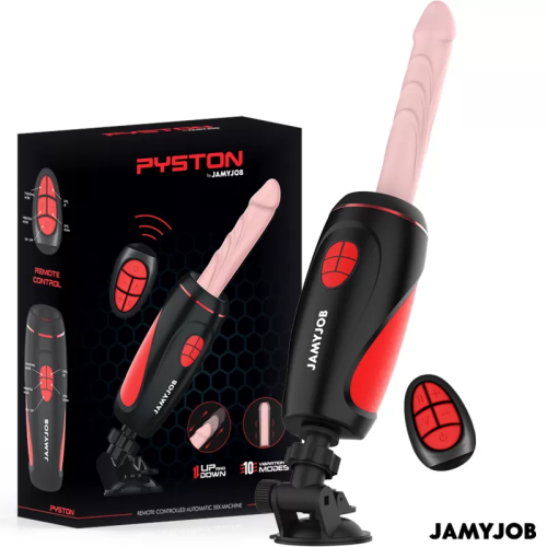 JAMYJOB PYSTON BASE MASTURBADOR AUTOMÁTICO CON DILDO CONTROL REMOTO