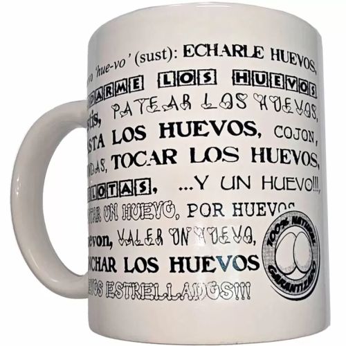 DIABLO PICANTE  TAZA BLANCA DE SINÓNIMOS HUEVOS 370 ML