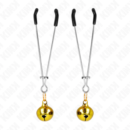 KINK PINZAS PARA PEZONES FINA CON CASCABEL DORADO 7 CM