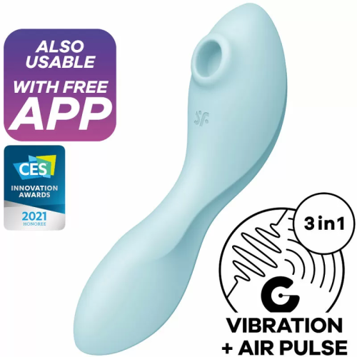 SATISFYER CURVY TRINITY 5 ESTIMULADOR Y VIBRADOR - AZUL