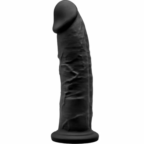 MODELO 2 PENE REALISTICO SILICONA PREMIUM SILEXPAN NEGRO 19 CM