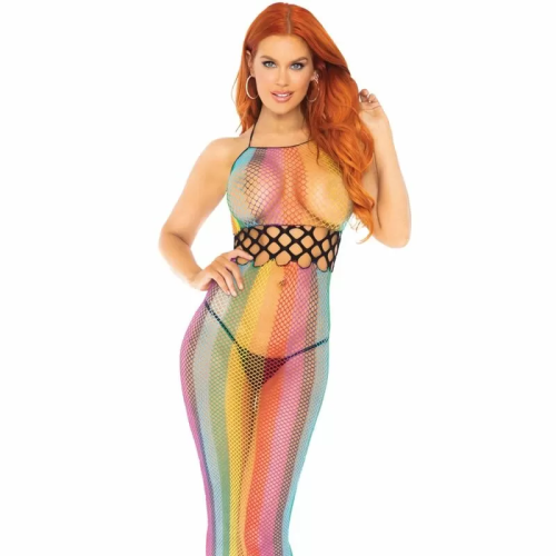 LEG AVENUE VESTIDO CUERPO DE RED TALLA UNICA - MULTICOLOR