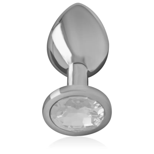 INTENSE - PLUG ANAL METAL CON CRISTAL PLATA TALLA M