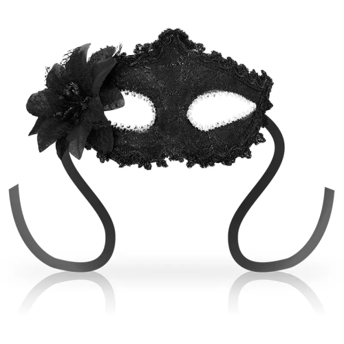 OHMAMA MASKS ANTIZAZ ESTILO VENECIANO FLOR LATERAL - NEGRA