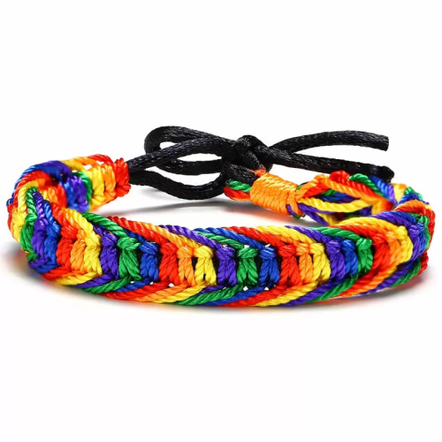 PRIDE - PULSERA TRENZADA BANDERA LGBT