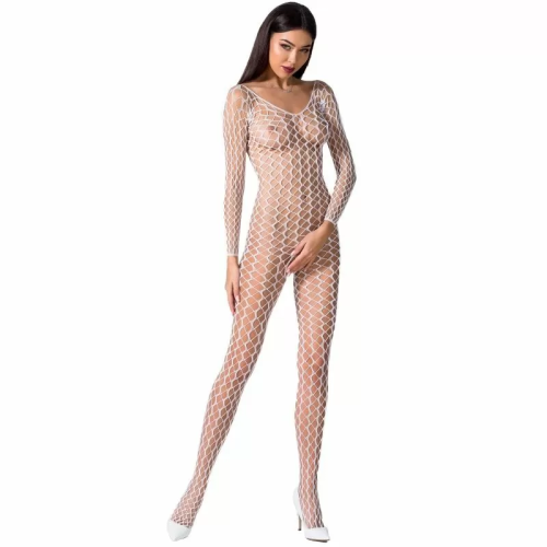 PASSION WOMAN BS068 BODYSTOCKING BLANCO TALLA UNICA