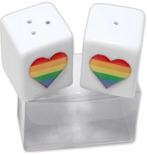 SALERO Y PIMIENTA CERAMICA CON COZARON LGBT