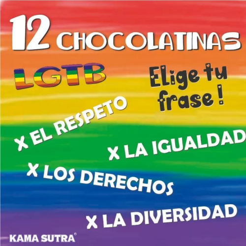 CAJA DE 12 CHOCOLATINAS CON LA BANDERA LGBT