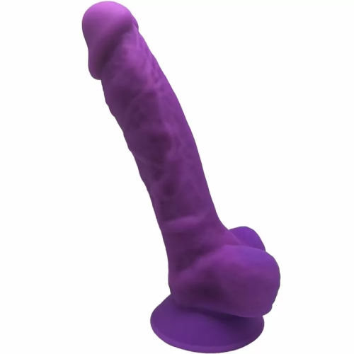 MODELO 1 PENE REALISTICO SILICONA PREMIUM SILEXPAN VIOLETA 17.5 CM