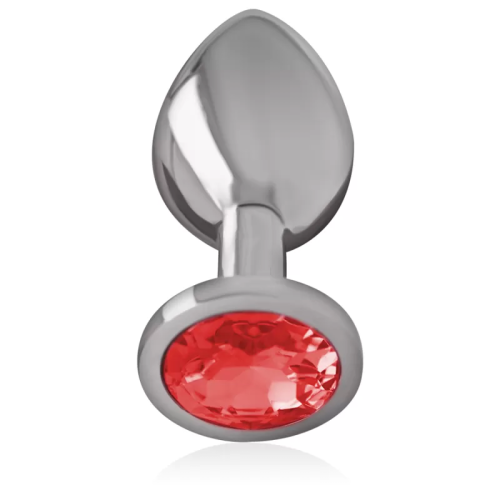 INTENSE - PLUG ANAL METAL CON CRISTAL ROJO TALLA S