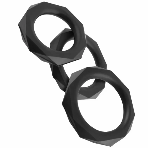 FANTASY C RINGZ SET ANILLOS SILICONA NEGRO NEGRO