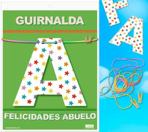 GUIRNALDA FELICIDADES ABUELO (Cartulina 220gr)