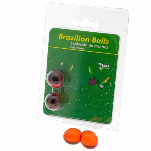 TALOKA - BRAZILIAN BALLS GEL ÍNTIMO FRESAS & CHAMPÁN 2 BOLAS