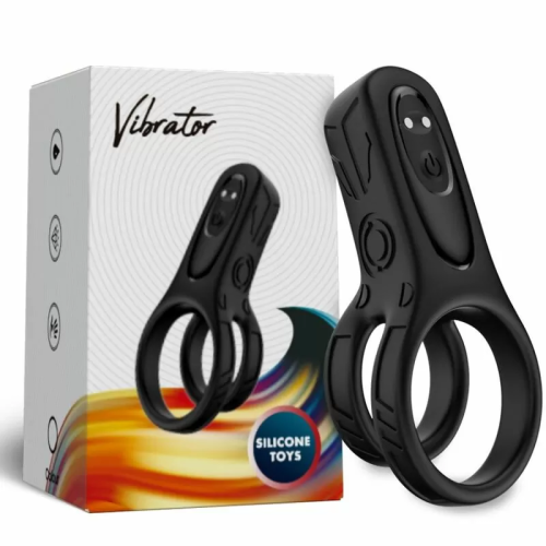 DOBLE ANILLO VIBRADOR NEGRO