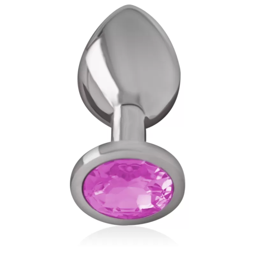 INTENSE - PLUG ANAL METAL CON CRISTAL ROSA TALLA M