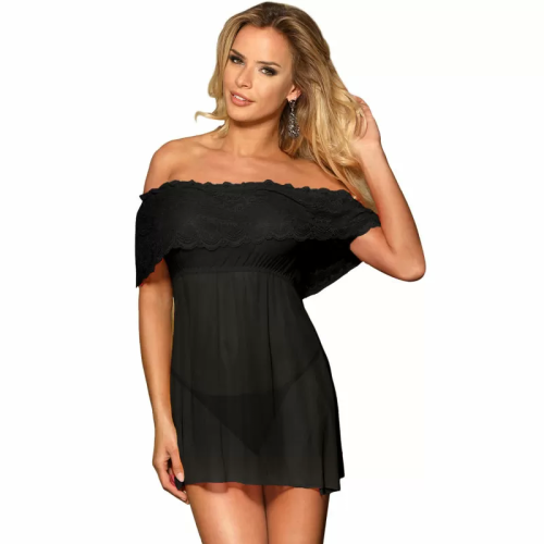 SUBBLIME VESTIDO CORTO + TANGA NEGRO S/M