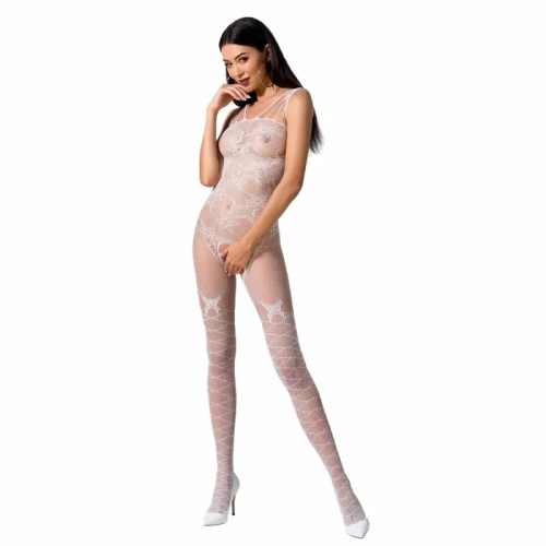 PASSION WOMAN BS076 BODYSTOCKING TALLA UNICA BLANCO